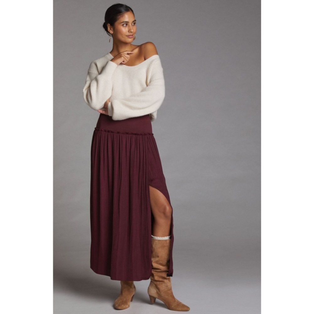 Anthropologie Current Air Flowy A-Line Maxi Skirt